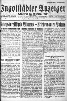 Ingolstädter Anzeiger Mittwoch 30. November 1927