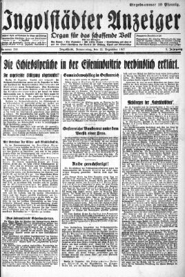 Ingolstädter Anzeiger Donnerstag 22. Dezember 1927