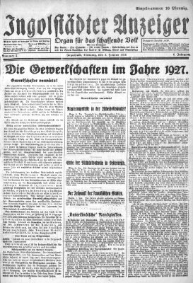 Ingolstädter Anzeiger Dienstag 3. Januar 1928