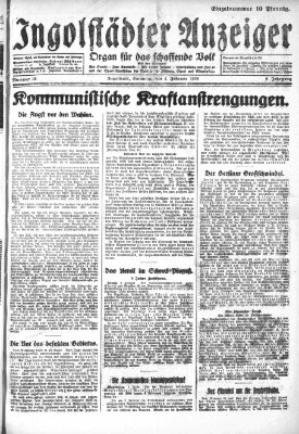 Ingolstädter Anzeiger Samstag 4. Februar 1928