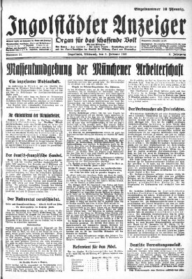 Ingolstädter Anzeiger Mittwoch 8. Februar 1928