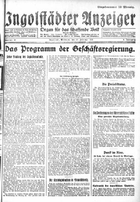 Ingolstädter Anzeiger Mittwoch 29. Februar 1928