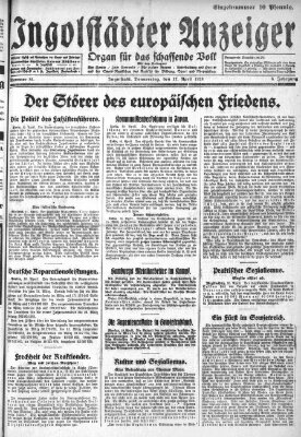 Ingolstädter Anzeiger Donnerstag 12. April 1928