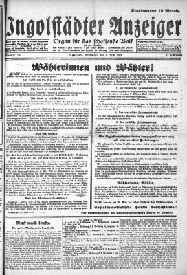 Ingolstädter Anzeiger Mittwoch 2. Mai 1928