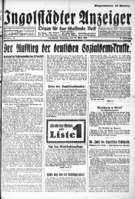 Ingolstädter Anzeiger Dienstag 15. Mai 1928