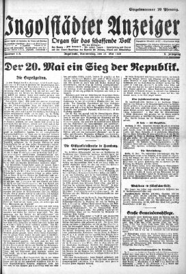 Ingolstädter Anzeiger Donnerstag 24. Mai 1928