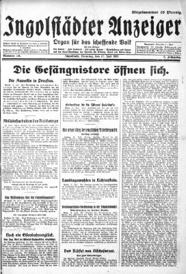 Ingolstädter Anzeiger Dienstag 17. Juli 1928