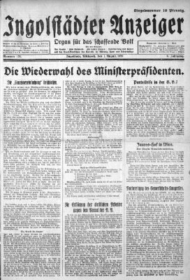 Ingolstädter Anzeiger Mittwoch 1. August 1928