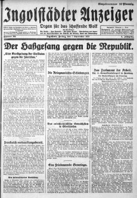 Ingolstädter Anzeiger Freitag 7. September 1928