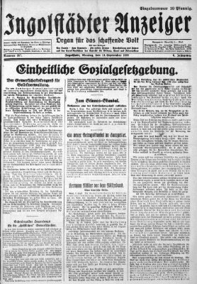 Ingolstädter Anzeiger Montag 10. September 1928