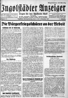 Ingolstädter Anzeiger Sonntag 25. November 1928