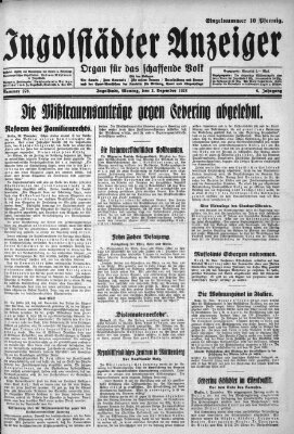 Ingolstädter Anzeiger Montag 3. Dezember 1928