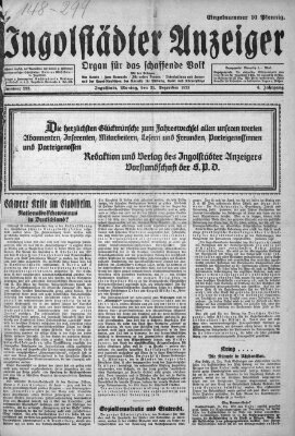 Ingolstädter Anzeiger Montag 31. Dezember 1928