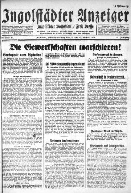 Ingolstädter Anzeiger Samstag 12. Januar 1929