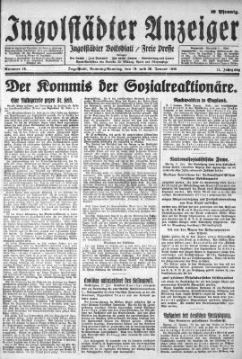 Ingolstädter Anzeiger Sonntag 20. Januar 1929