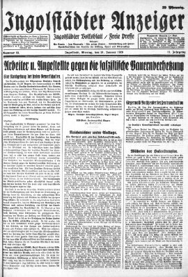 Ingolstädter Anzeiger Montag 28. Januar 1929