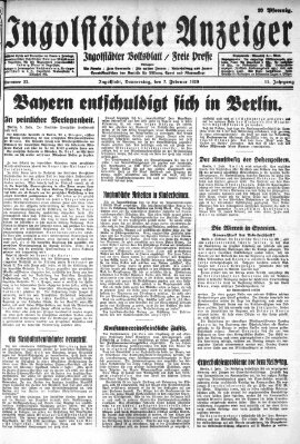 Ingolstädter Anzeiger Donnerstag 7. Februar 1929