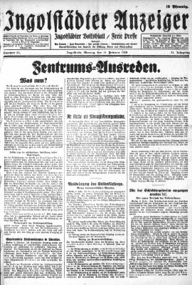 Ingolstädter Anzeiger Montag 11. Februar 1929