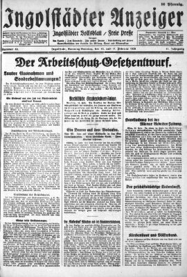 Ingolstädter Anzeiger Samstag 16. Februar 1929