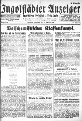 Ingolstädter Anzeiger Mittwoch 27. Februar 1929