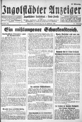 Ingolstädter Anzeiger Donnerstag 28. Februar 1929