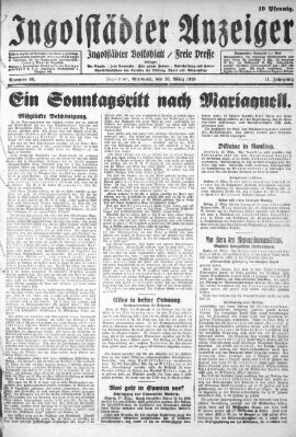 Ingolstädter Anzeiger Mittwoch 20. März 1929