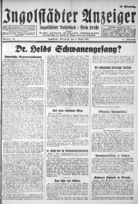 Ingolstädter Anzeiger Mittwoch 3. April 1929