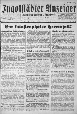 Ingolstädter Anzeiger Sonntag 14. April 1929