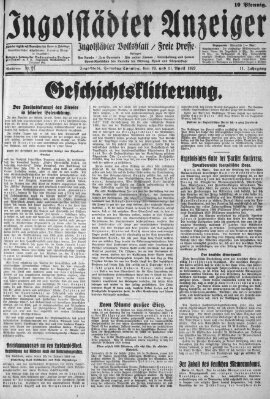 Ingolstädter Anzeiger Samstag 20. April 1929