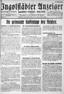 Ingolstädter Anzeiger Samstag 27. April 1929