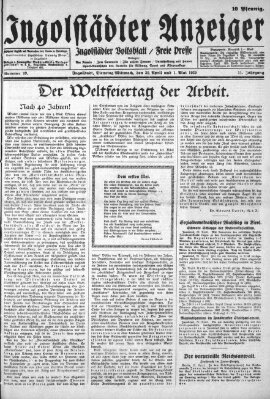 Ingolstädter Anzeiger Mittwoch 1. Mai 1929