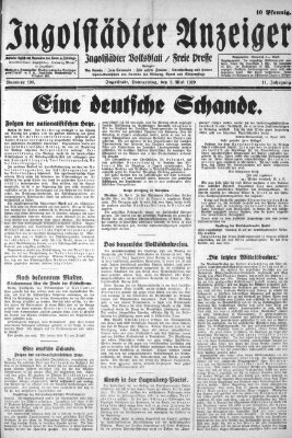 Ingolstädter Anzeiger Donnerstag 2. Mai 1929