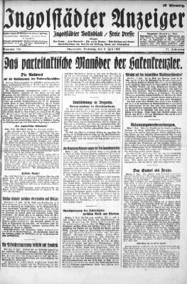 Ingolstädter Anzeiger Dienstag 9. Juli 1929