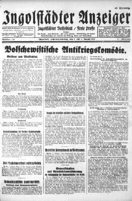 Ingolstädter Anzeiger Sonntag 4. August 1929