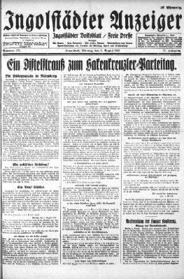 Ingolstädter Anzeiger Montag 5. August 1929