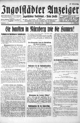 Ingolstädter Anzeiger Mittwoch 7. August 1929