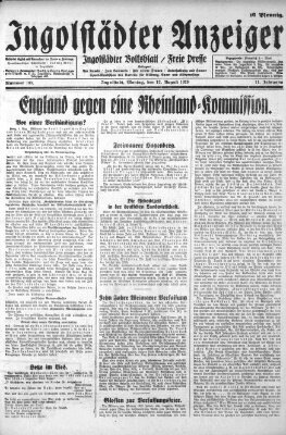 Ingolstädter Anzeiger Montag 12. August 1929