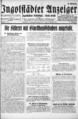 Ingolstädter Anzeiger Samstag 17. August 1929