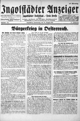 Ingolstädter Anzeiger Thursday 22. August 1929