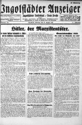 Ingolstädter Anzeiger Montag 26. August 1929