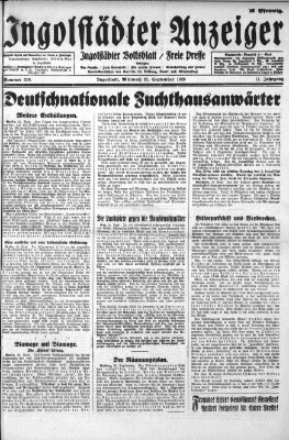 Ingolstädter Anzeiger Mittwoch 25. September 1929