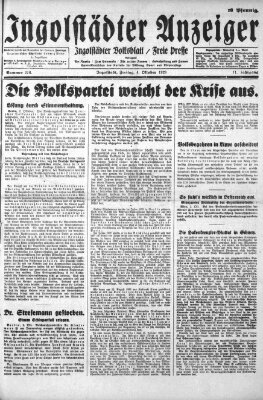 Ingolstädter Anzeiger Freitag 4. Oktober 1929