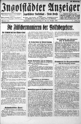 Ingolstädter Anzeiger Sonntag 20. Oktober 1929