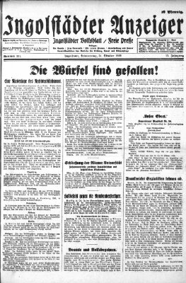 Ingolstädter Anzeiger Donnerstag 31. Oktober 1929