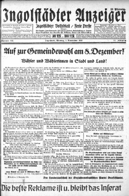 Ingolstädter Anzeiger Montag 4. November 1929