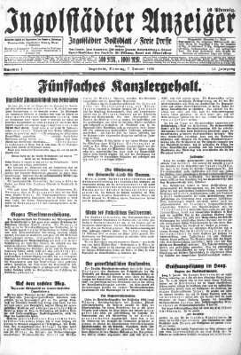 Ingolstädter Anzeiger Dienstag 7. Januar 1930