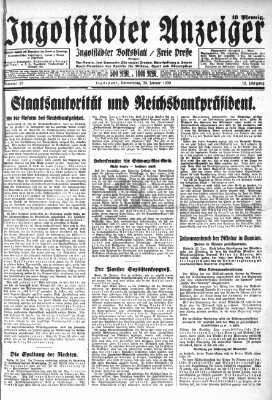 Ingolstädter Anzeiger Donnerstag 30. Januar 1930