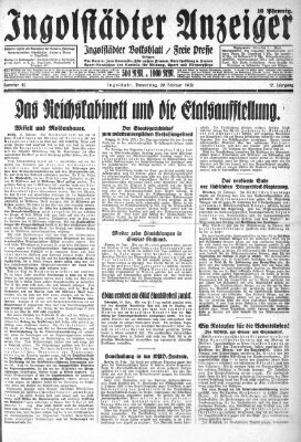 Ingolstädter Anzeiger Donnerstag 20. Februar 1930