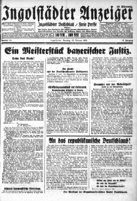 Ingolstädter Anzeiger Dienstag 25. Februar 1930