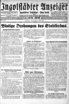 Ingolstädter Anzeiger Donnerstag 10. April 1930